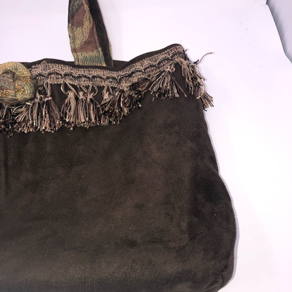 Handmade Chocolate Brown Suede Purse by Sally Sac - Picture 4 of 10